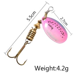 NGB 6 Color 0#-5# Spinner Bait With Treble Hooks 35647-BR Arttificial Bait Fishing Lure