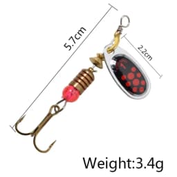 NGB 6 Color 0#-5# Spinner Bait With Treble Hooks 35647-BR Arttificial Bait Fishing Lure