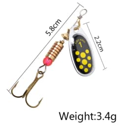 NGB 6 Color 0#-5# Spinner Bait With Treble Hooks 35647-BR Arttificial Bait Fishing Lure