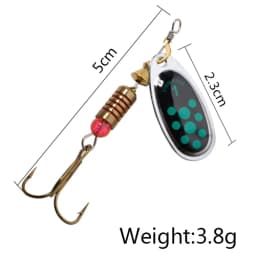 NGB 6 Color 0#-5# Spinner Bait With Treble Hooks 35647-BR Arttificial Bait Fishing Lure