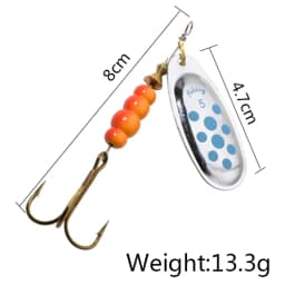 NGB 6 Color 0#-5# Spinner Bait With Treble Hooks 35647-BR Arttificial Bait Fishing Lure