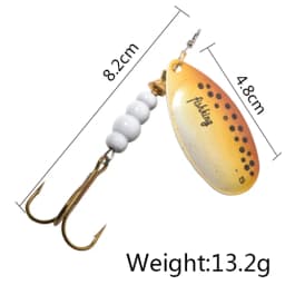 NGB 6 Color 0#-5# Spinner Bait With Treble Hooks 35647-BR Arttificial Bait Fishing Lure