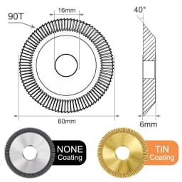 CMCP HSS 60x6x16x90T Key Cutting Blade For All Horizontal Key Machine Single Side Key Cutter Blade Milling Cutter Locksmith Tool