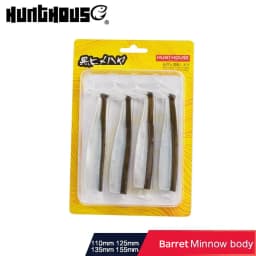 Hunthouse Fishing Soft Barret Minnow Lure 100mm Body T-Tail Silicone Bait Easy Shiner For Bass Pike Tackle Gear Leurre Souple