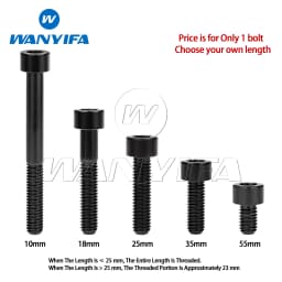 Wanyifa Titanium Bolts M6x 10 15 16 18 20 25 30 35 40 45 50 55 60 65mm Allen Hex Head Screw Fit Headset Cap Mountain Road Bike