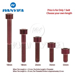 Wanyifa Titanium Bolts M6x 10 15 16 18 20 25 30 35 40 45 50 55 60 65mm Allen Hex Head Screw Fit Headset Cap Mountain Road Bike