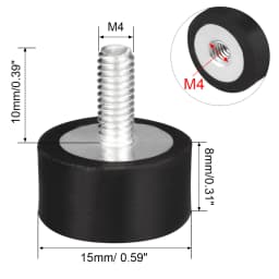 4Pcs M4 M6 M8 Thread Male Female Rubber Shock Absorber Crash Pad Damper Bobbin Mount Anti Vibration Isolator Type VD for Bicycle