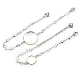 2pcs 12mm 14mm 16mm 18mm 20mm 316 stainless steel Bangle Base Bracelet Blank Findings Tray Bezel Setting Cabochon Cameo