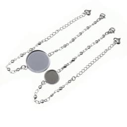 2pcs 12mm 14mm 16mm 18mm 20mm 316 stainless steel Bangle Base Bracelet Blank Findings Tray Bezel Setting Cabochon Cameo
