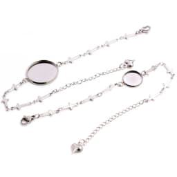 2pcs 12mm 14mm 16mm 18mm 20mm 316 stainless steel Bangle Base Bracelet Blank Findings Tray Bezel Setting Cabochon Cameo
