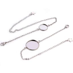2pcs 12mm 14mm 16mm 18mm 20mm 316 stainless steel Bangle Base Bracelet Blank Findings Tray Bezel Setting Cabochon Cameo