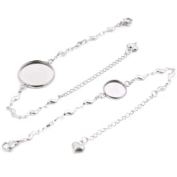 2pcs 12mm 14mm 16mm 18mm 20mm 316 stainless steel Bangle Base Bracelet Blank Findings Tray Bezel Setting Cabochon Cameo