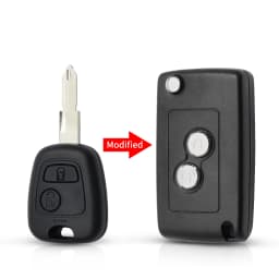 KEYYOU Modified Flip Folding Car Key Shell For Peugeot 307 107 207 407 Citroen C2 C3 Xsara Remote 2 Button Key Case HU83 Blade