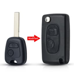 KEYYOU Modified Flip Folding Car Key Shell For Peugeot 307 107 207 407 Citroen C2 C3 Xsara Remote 2 Button Key Case HU83 Blade