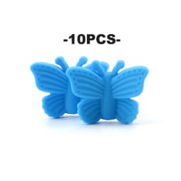 LOFCA Butterfly Beads Silicone 10pcs Teethers BPA Free DIY Loose Bead For Teething Necklace Animal Shaped Cute Teething Toys