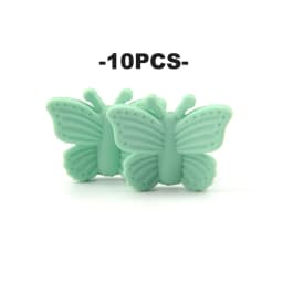 LOFCA Butterfly Beads Silicone 10pcs Teethers BPA Free DIY Loose Bead For Teething Necklace Animal Shaped Cute Teething Toys