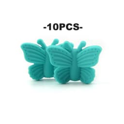 LOFCA Butterfly Beads Silicone 10pcs Teethers BPA Free DIY Loose Bead For Teething Necklace Animal Shaped Cute Teething Toys