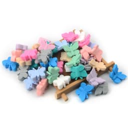 LOFCA Butterfly Beads Silicone 10pcs Teethers BPA Free DIY Loose Bead For Teething Necklace Animal Shaped Cute Teething Toys