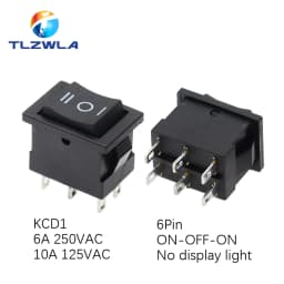 10PCS Switch ON-OFF KCD1 15*21mm 2Pin Ship Type Switch 6A 250V 10A 125V 15X21 Rocker Switch Power Switch