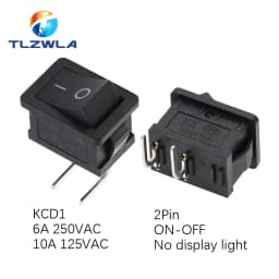 10PCS Switch ON-OFF KCD1 15*21mm 2Pin Ship Type Switch 6A 250V 10A 125V 15X21 Rocker Switch Power Switch