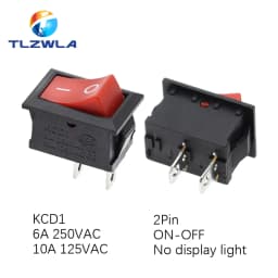 10PCS Switch ON-OFF KCD1 15*21mm 2Pin Ship Type Switch 6A 250V 10A 125V 15X21 Rocker Switch Power Switch
