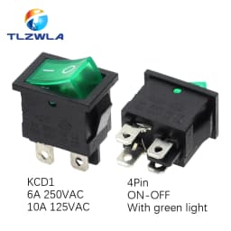 10PCS Switch ON-OFF KCD1 15*21mm 2Pin Ship Type Switch 6A 250V 10A 125V 15X21 Rocker Switch Power Switch