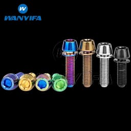 Wanyifa Titanium Bolt M5M6x16/18/20/25mm Conical Head Ti Screws with Washer for Bicycle Stems