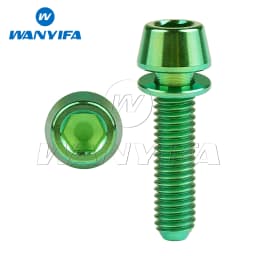 Wanyifa Titanium Bolt M5M6x16/18/20/25mm Conical Head Ti Screws with Washer for Bicycle Stems