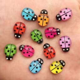 Resin 9mm*13mm Mini Cute Red Beetle Flatback Cabochon Rhinestone 60pcs DIY Scrapbook Decor Home Crystal Figurines Craft