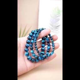 JD Natural Stone Blue Tiger Eye Beaded Bracelets Women Men Reiki Healing Yoga Meditation Charm Bangles Pulseras Jewelry Gift