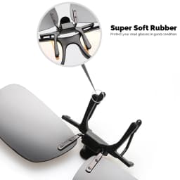 VIVIBEE Men Polarized Flip Up Clip on Sunglasses Black Driving UV400 Women Square S M L Goggles Night Vision Fishing Glasses