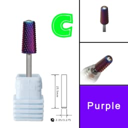 RolinStar 6.6 Safety Large Diamond Crystal Trapezium Tapered Barrel purple steel Carbide milling cutter nail drill bit