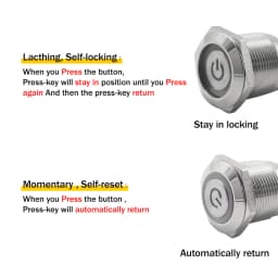 1pc 12mm Waterproof Momentary Stainless Steel Metal High Head Doorbell Bell Horn Push Button Switch Car Auto Engine Power Start