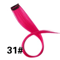 Highlights Hair Rainbow Synthetic Clip On Hair Extensions Ombre Colored Clip Hairpiece Colorful Clip Hair Strands For Festival