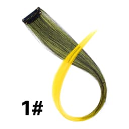 Highlights Hair Rainbow Synthetic Clip On Hair Extensions Ombre Colored Clip Hairpiece Colorful Clip Hair Strands For Festival