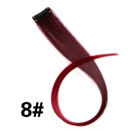Highlights Hair Rainbow Synthetic Clip On Hair Extensions Ombre Colored Clip Hairpiece Colorful Clip Hair Strands For Festival
