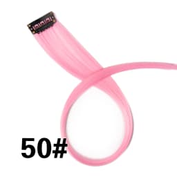 Highlights Hair Rainbow Synthetic Clip On Hair Extensions Ombre Colored Clip Hairpiece Colorful Clip Hair Strands For Festival