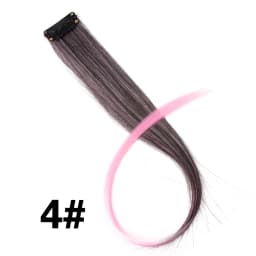 Highlights Hair Rainbow Synthetic Clip On Hair Extensions Ombre Colored Clip Hairpiece Colorful Clip Hair Strands For Festival