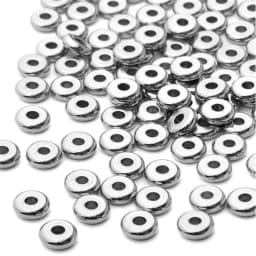 50pcs 4 5 6 8 10mm Stainless Steel Charm Spacer Beads Wheel Bead Flat Round Loose Beads For Jewelry Making Supplies Accessories