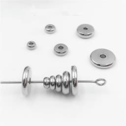 50pcs 4 5 6 8 10mm Stainless Steel Charm Spacer Beads Wheel Bead Flat Round Loose Beads For Jewelry Making Supplies Accessories