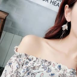 Korean Acrylic Big Flower Tassel Drop Earrings for Women Sweet White Crystal Petals Brincos Wedding Party Jewelry Girl Gift