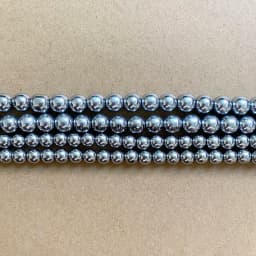 Natural Stone Dull Silver Plated Hematite Round Loose Beads 4 6 8 10 MM 15" Per Strand Pick Size For Jewelry Making DIY