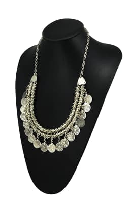 Gypsy Boehmian Hippie Collar Necklaces for Women Big Chunky Tibetan Silver Metal Necklace Festival Turkish Party Jewelry Gift