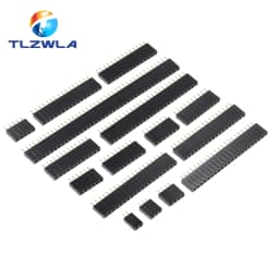 10PCS Single Row Pin Female Header Socket Pitch 2.54mm 1*2p 3p 4p 5p 6p 7p 8p 9p 10p 12p 14p 16p 18p 20p 22p 40p Pin Connector