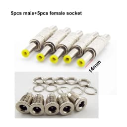 5pcs 10pcs DC female male Power Plug 5.5mm x 2.1mm Male Female Jack Socket Adapter Connectors Set For DIY Projects Connector