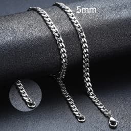 Vnox Cuban Chain Necklace for Men Women,Basic Punk Stainless Steel Curb Link Chain Chokers,Vintage Gold Color Solid Metal Collar