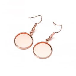 10pcs 10-25mm Tray Bezel Cabochon Earring Hook Blank Setting Round Pendant Ear Base Findings For DIY Glass Cameo Jewelry Making