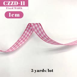 5 Yards Checked Polyester Ribbon 3/8 Inch Plaid Tartan Fabric Craft Ribbon,for Hair Accessories Craft Wrapping Party Decorations