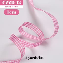 5 Yards Checked Polyester Ribbon 3/8 Inch Plaid Tartan Fabric Craft Ribbon,for Hair Accessories Craft Wrapping Party Decorations