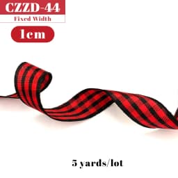 5 Yards Checked Polyester Ribbon 3/8 Inch Plaid Tartan Fabric Craft Ribbon,for Hair Accessories Craft Wrapping Party Decorations